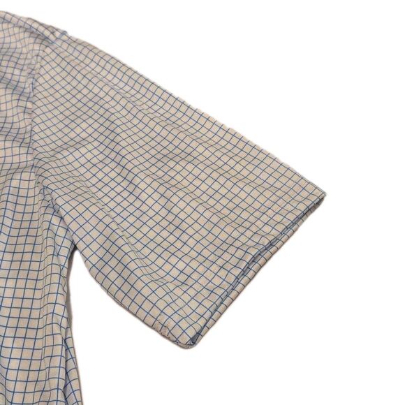 NWT Collars & Co Mens 2XL Relaxed Dress Collar Polo Blue Windowpane Grid - Picture 4 of 7